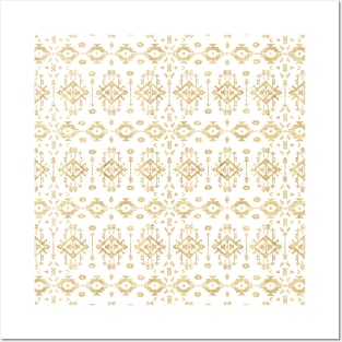 Luxury gold geometric tribal Aztec pattern Posters and Art